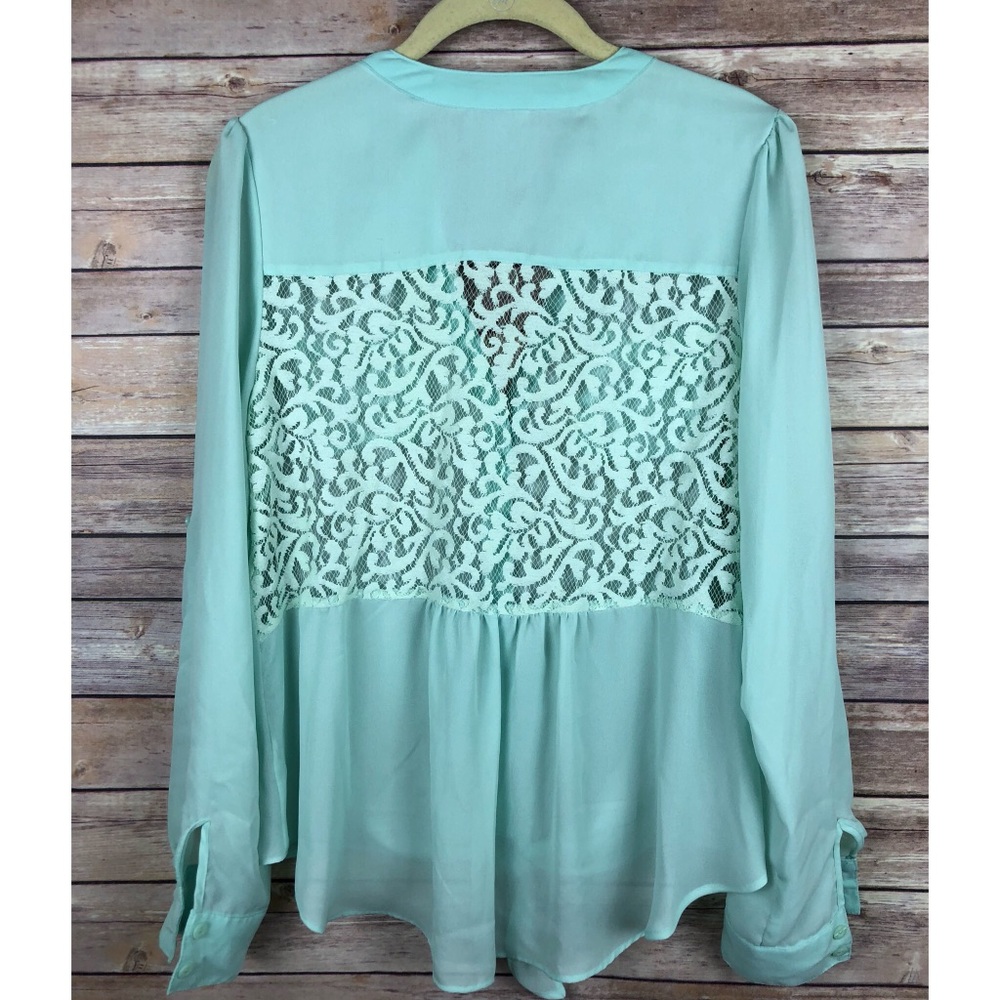 Candies sky blue lace top